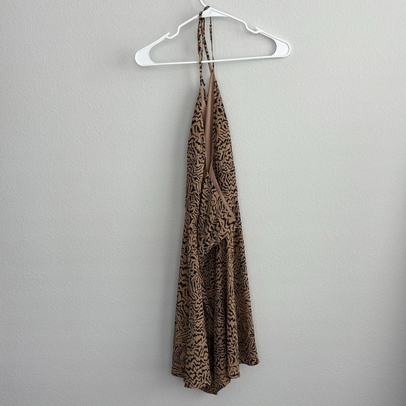 HVN Reece Halter 100% Silk Dress in Tiger Print - Picture 3 of 5